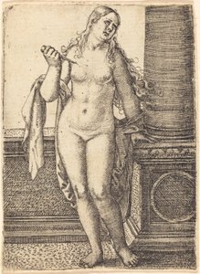 Lucretia står ved en søjle af Barthel Beham