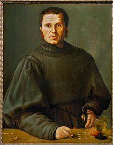 Portræt af en dommer, der noterer point i en kamp (maleri på lindetræ) af Barthel Beham