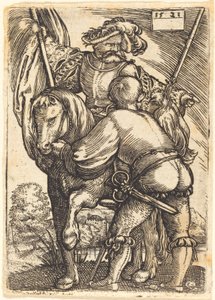 Ridende fanebærer og fodsoldat af Barthel Beham