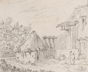 Gårdsplads, 1758. af Barthélémy Augustin Blondel d