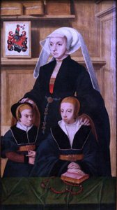 Fransk: Portrait de Katharina Von Gail et ses deux filles Katharina von Gail