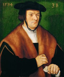 Gerhard von Westerburg (1486-efter 1539), halvlang, i pelsbeklædt kappe og sort hat