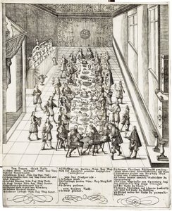 Festmåltid i anledning af troskabsløftet modtaget af Ferdinand IV (1633 -1654), konge af romerne, konge af Ungarn og konge af Bøhmen den 5. september 1651 i Wien af Bartholomäus Kilian