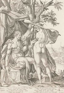 Hercules og Omphale, 1590 af Bartholomaeus Spranger