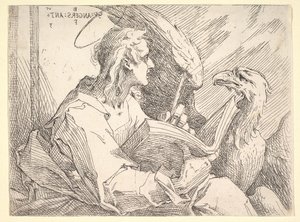 Sankt Johannes evangelisten, ca. 1596. af Bartholomaeus Spranger