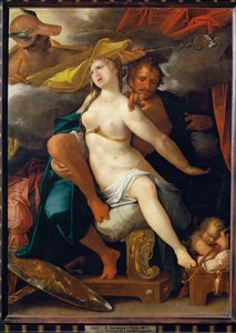 Venus og Mars, advaret af Merkur af Bartholomaeus Spranger