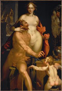 Venus i Vulcans smedje (maleri på lærred) af Bartholomaeus Spranger
