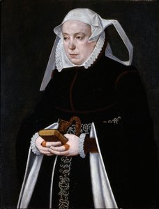 Portræt af en kvinde, ca. 1560-70 (olie på panel) af Bartholomaus the Younger Bruyn