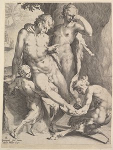 Oreads, der fjerner en torn fra en Satyrs fod, 1590