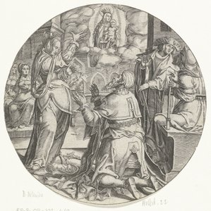 Maria med barnet viser sig for kejser Augustus