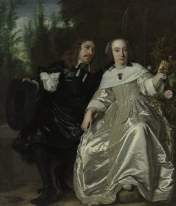 Hollandsk: Abraham del Court og hans kone Maria de Kaersgieter Abraham del Court og hans kone Maria de Kaersgieter af Bartholomeus van der Helst