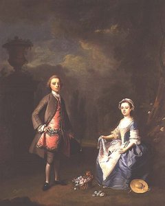 Edward Harley, 4. jarl af Oxford, og hans søster Sarah, ca. 1737 af Bartholomew Dandrige