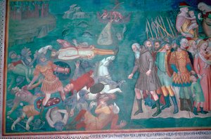 Fresko af israelitterne, der krydser Det Røde Hav, 1300-tallet