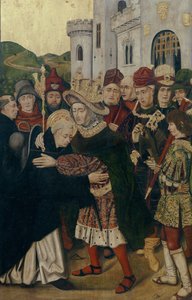 Kong Ferdinand I af Castilla bød velkommen til Saint Dominic af Silos, 1478-1480