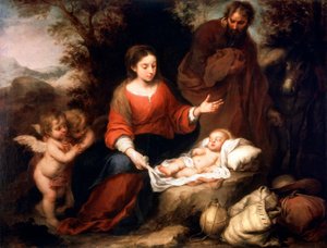 Rest on the Flight into Egypt, c1665 af Bartolomé Esteban Murillo
