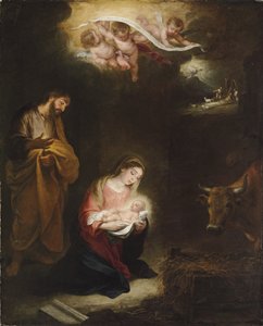 Fødselen med Bebudelsen til Hyrderne hinsides af Bartolomé Esteban Murillo
