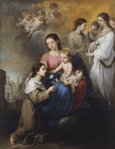 Jomfruen og barnet med Sankt Rose af Viterbo af Bartolomé Esteban Murillo