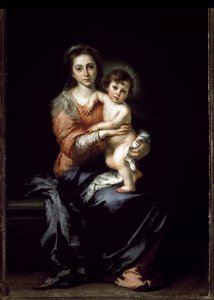 Jomfru med barn - olie på lærred af Bartolomé Esteban Murillo