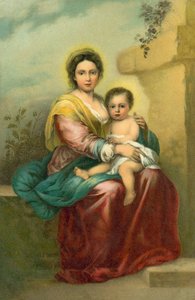 Jomfruen og barnet (chromolitho)