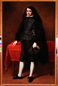 Portræt af en herre med langt hår og jordbærkrave (olie på lærred af Bartolomé Esteban Murillo