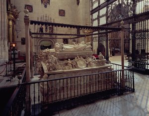 Grav for Philip den smukke (1478-1506) og Joanna den gale (1479-1555) ca.1519 (marmor) af Bartolome Ordonez
