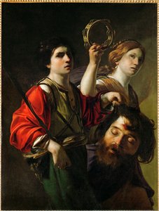 David triomphant - Davids triumf ... af Bartolomeo (manner of) Manfredi