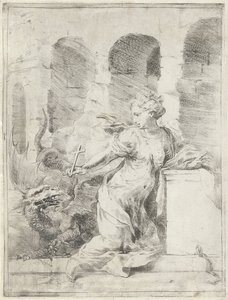 Margaret af Antiokia trodser dragen af Bartolomeo Biscaino