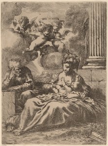 Den hellige familie ved en kolonne, ca. 1655.