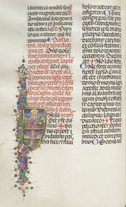 Missale: Fol. 116: Saint Matthew med Angel, 1469. af Bartolomeo Caporali