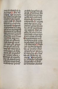 Missale: Fol. 121: indeholder musik til Hely Hely Lama etc. i St. Mattion Passion, 1469.