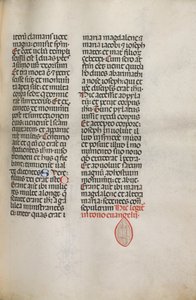 Missale: Fol. 122: indeholder musik til Hely Hely Lama etc. i St. Mattion Passion, 1469. af Bartolomeo Caporali