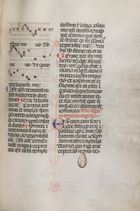Missale: Fol. 129: indeholder musik til Hely Hely Lama etc. i St. Mattion Passion, 1469. af Bartolomeo Caporali