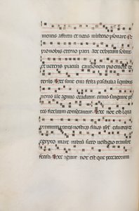 Missale: Fol. 154v: Music for Exultet, 1469 af Bartolomeo Caporali