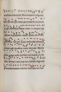 Missale: Fol. 155: Musik til Exultet, 1469 af Bartolomeo Caporali