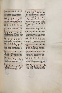 Missale: Fol. 177: Musik til forskellige almindelige bønner, 1469.