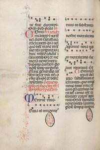 Missale: Fol. 177v: Musik til forskellige almindelige bønner, 1469. af Bartolomeo Caporali
