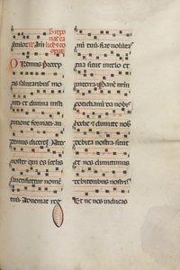 Missale: Fol. 189: Musik til forskellige bønner, 1469. af Bartolomeo Caporali