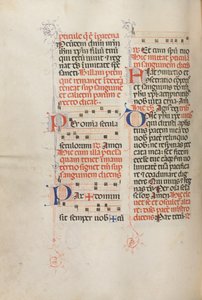 Missale: Fol. 190v: Musik til forskellige bønner, 1469. af Bartolomeo Caporali