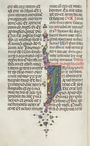 Missale: Fol. 22v: Løv med fisk, 1469. af Bartolomeo Caporali
