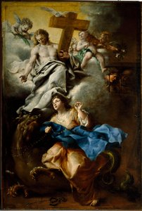 Den hellige Margarita af Cortonas ekstase (Margherita da Cortona), franciskansk maleri af Bartolomeo Guidobono (1654-1709) Genes, Musei di Strada Nuova (ex Palazzo Bianco)