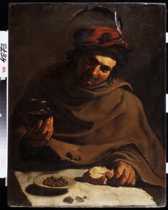 Morgenmad (morgenmad). Maleri af Bartolomeo Manfredi (1587-1622). Olie på lærred. Italiensk kunst, barokstil. Statens kunstmuseum, Kharkiv eller Kharkov, Ukraine. af Bartolomeo Manfredi
