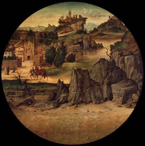 Landskab med slotte af Bartolomeo Montagna