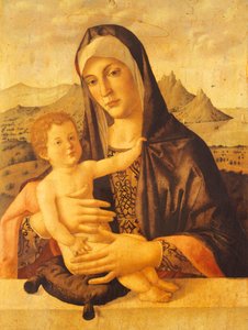 Madonna og barn siddende, af Bartolomeo Montagna (ca. 1450-1523) af Bartolomeo Montagna