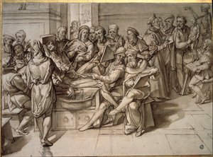 Anatomi foredrag givet af Michelangelo Buonarroti dit Michelangelo (Michelangelo eller Michel Ange