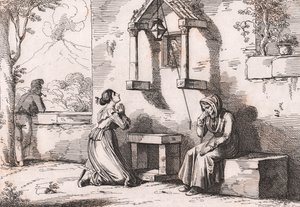 En datter, der beder til Madonnaen for sin syge mor, ætsning af Bartolomeo Pinelli (Rom) af Bartolomeo Pinelli