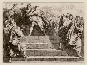 Mordet på Servius Tullius af Tarquinius Superbus (radering) af Bartolomeo Pinelli