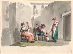 Tegning, I Tivoli, 1807-08 af Bartolomeo Pinelli