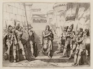Gaius Fabius Dorsuo passerer uhindret gallerne på vej til et offer, 390 f.Kr (radering)