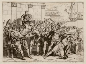 Gaius Servilius Ahala dræber Spurius Maelius, 439 f.Kr (radering)