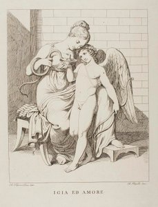 Hygieia og Amor af Bartolomeo Pinelli